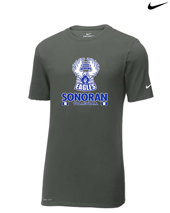 Sonoran Science Academy Volleyball Stacked - Mens Nike Cotton Poly Tee