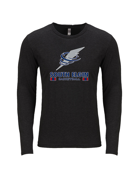 South Elgin HS Basketball Stacked - Tri-Blend Long Sleeve