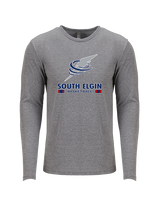South Elgin HS Basketball Stacked - Tri-Blend Long Sleeve