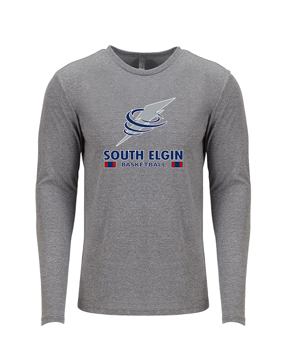 South Elgin HS Basketball Stacked - Tri-Blend Long Sleeve