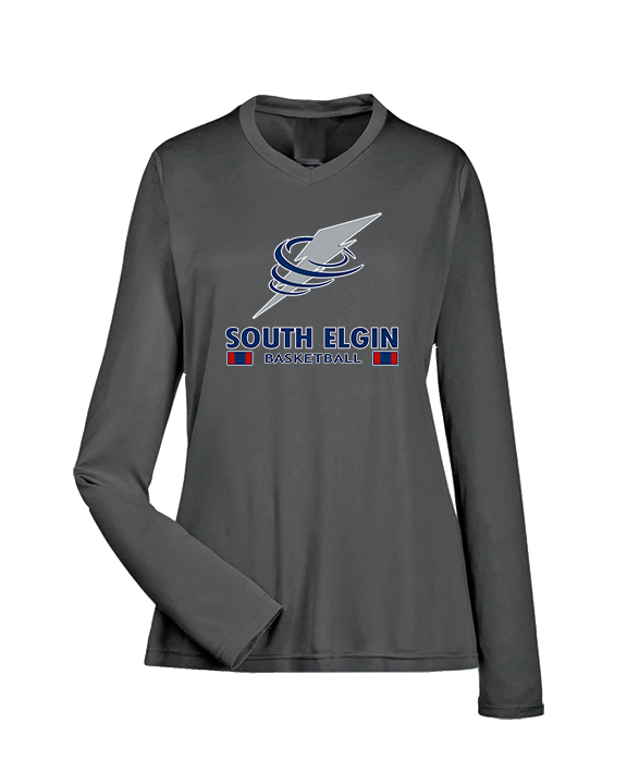 South Elgin HS Basketball Stacked - Womens Performance Longsleeve