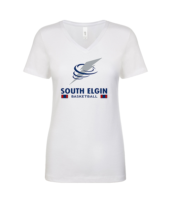 South Elgin HS Basketball Stacked - Womens Vneck