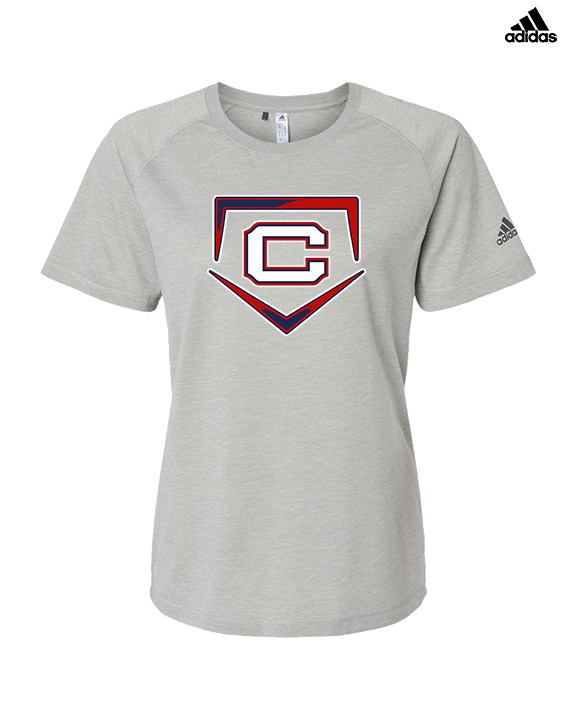 St. Lucie West Centennial HS Baseball Plate - Womens Adidas Performance Shirt