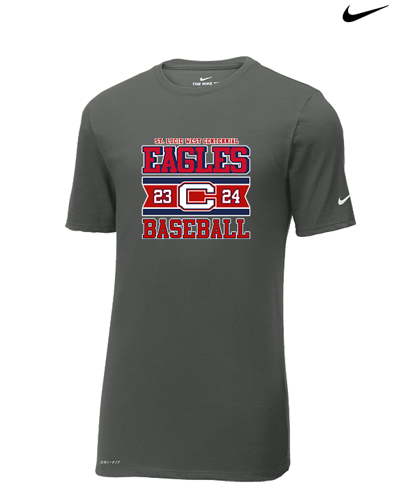 St. Lucie West Centennial HS Baseball Stamp - Mens Nike Cotton Poly Tee