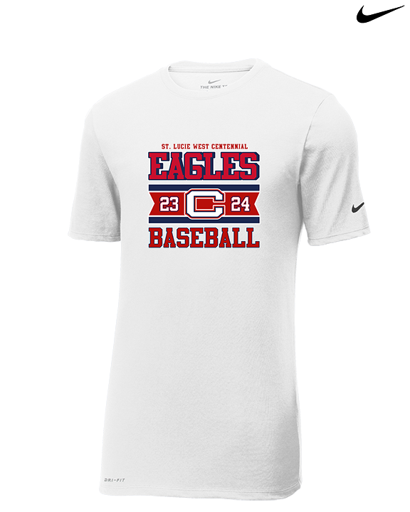 St. Lucie West Centennial HS Baseball Stamp - Mens Nike Cotton Poly Tee