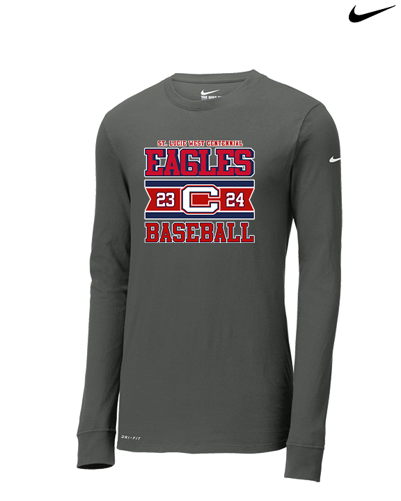 St. Lucie West Centennial HS Baseball Stamp - Mens Nike Longsleeve