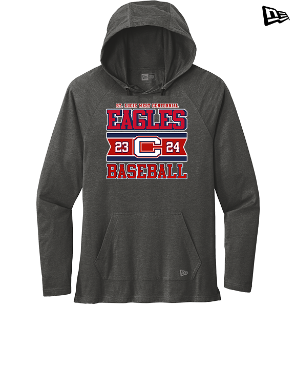 St. Lucie West Centennial HS Baseball Stamp - New Era Tri-Blend Hoodie