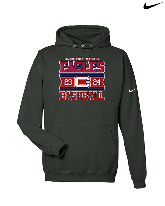 St. Lucie West Centennial HS Baseball Stamp - Nike Club Fleece Hoodie