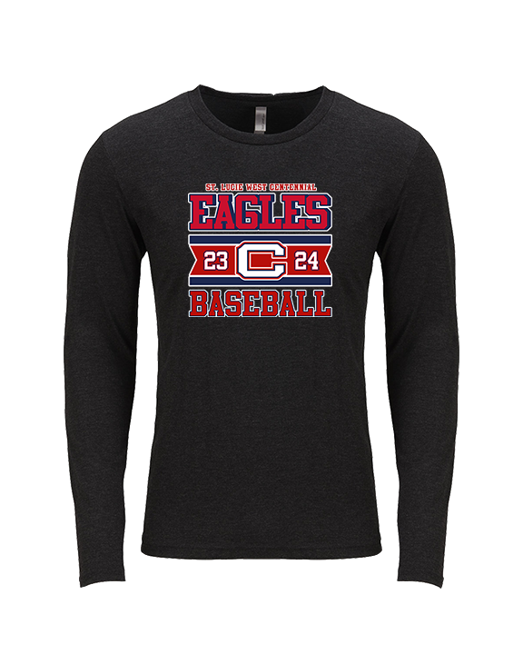 St. Lucie West Centennial HS Baseball Stamp - Tri-Blend Long Sleeve