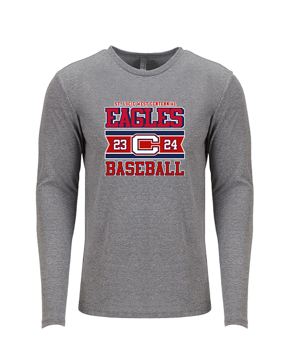 St. Lucie West Centennial HS Baseball Stamp - Tri-Blend Long Sleeve