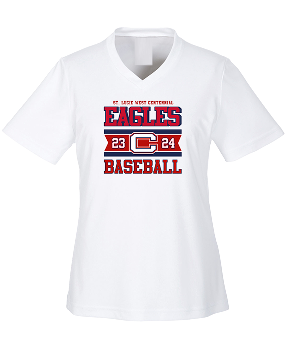 St. Lucie West Centennial HS Baseball Stamp - Womens Performance Shirt