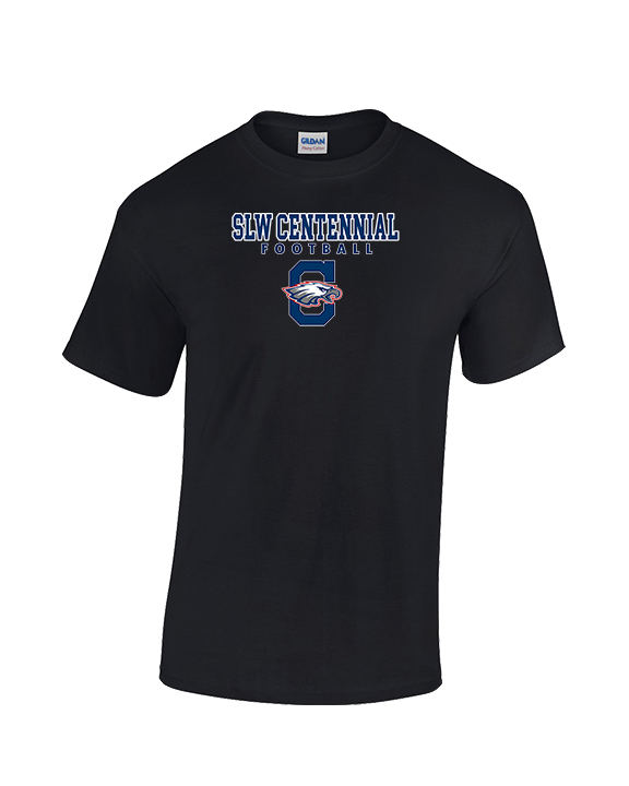 St. Lucie West Centennial HS Football Block - Cotton T-Shirt