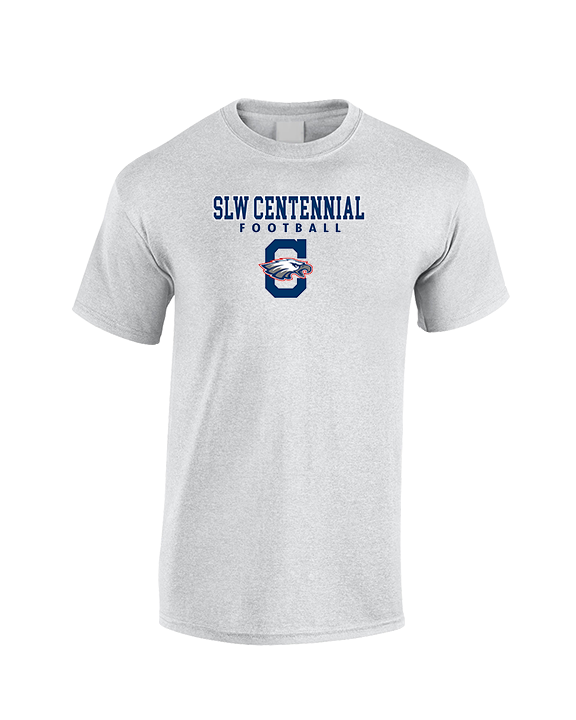St. Lucie West Centennial HS Football Block - Cotton T-Shirt