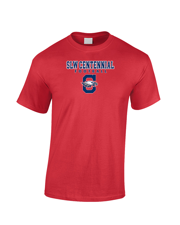 St. Lucie West Centennial HS Football Block - Cotton T-Shirt