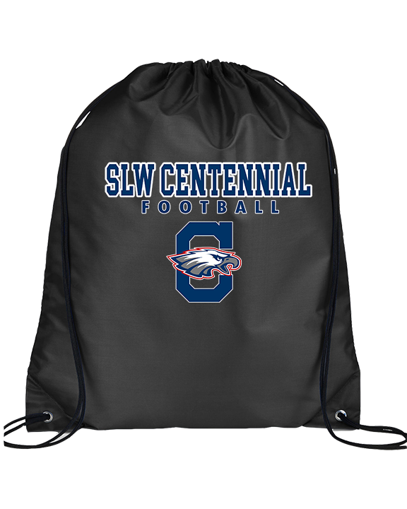 St. Lucie West Centennial HS Football Block - Drawstring Bag
