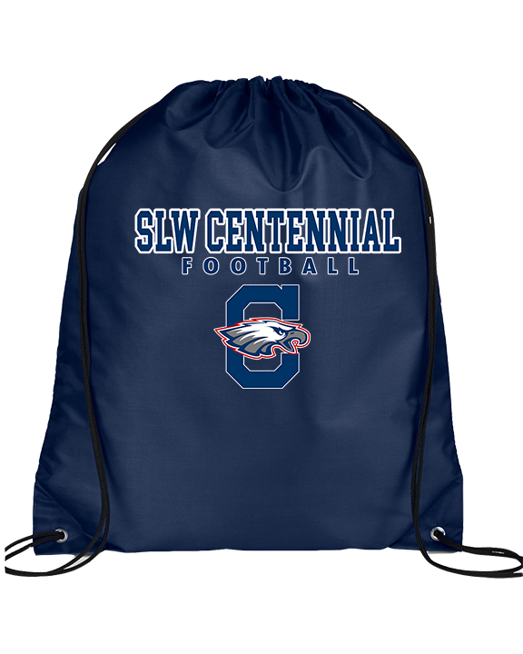 St. Lucie West Centennial HS Football Block - Drawstring Bag