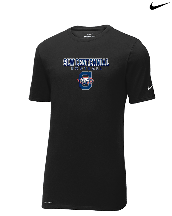 St. Lucie West Centennial HS Football Block - Mens Nike Cotton Poly Tee