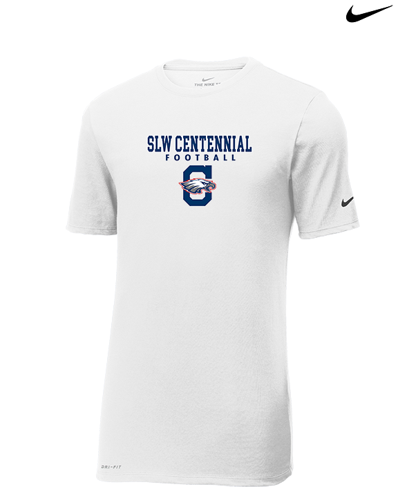 St. Lucie West Centennial HS Football Block - Mens Nike Cotton Poly Tee