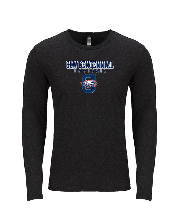 St. Lucie West Centennial HS Football Block - Tri-Blend Long Sleeve