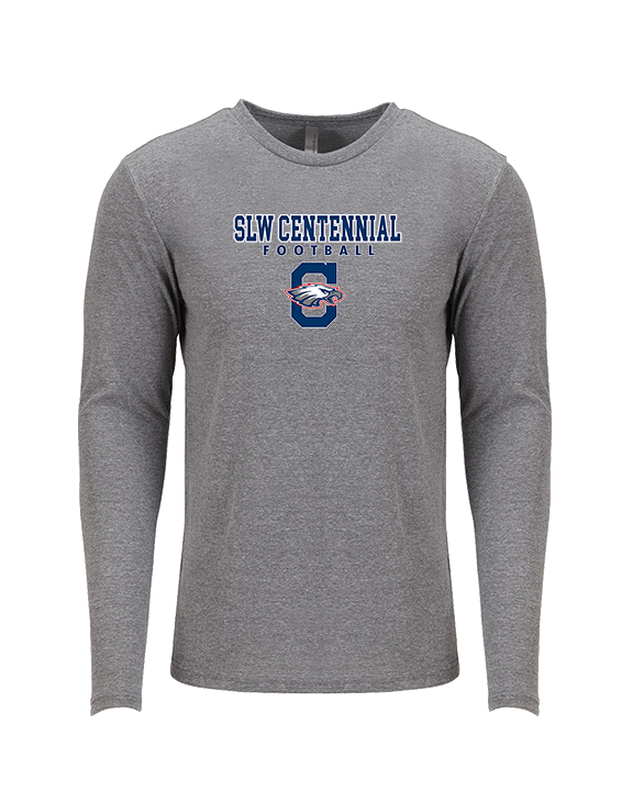 St. Lucie West Centennial HS Football Block - Tri-Blend Long Sleeve