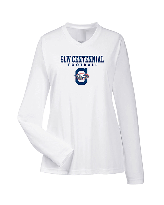 St. Lucie West Centennial HS Football Block - Womens Performance Longsleeve