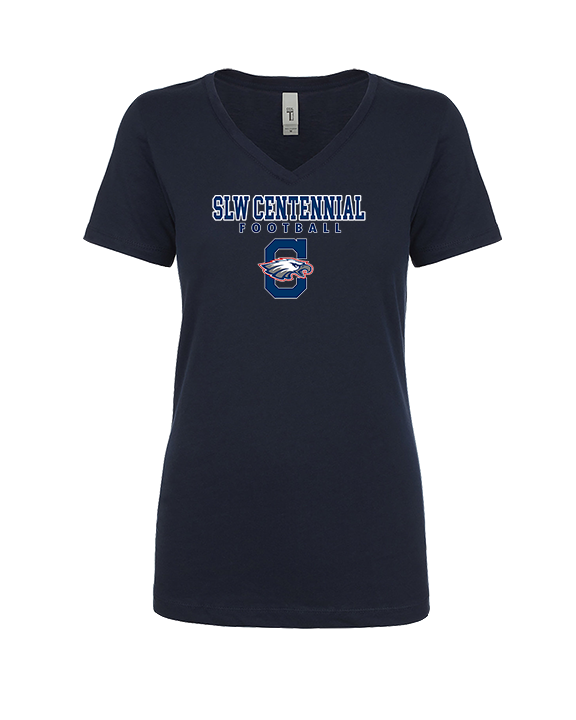 St. Lucie West Centennial HS Football Block - Womens V-Neck