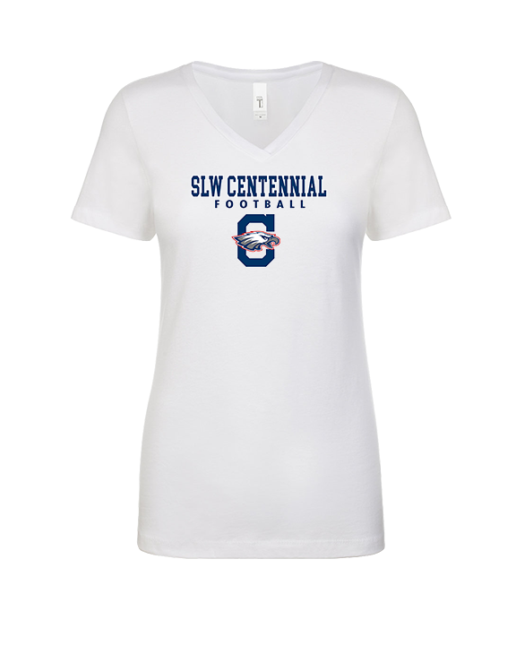 St. Lucie West Centennial HS Football Block - Womens V-Neck
