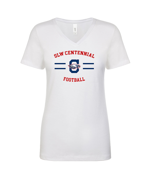 St. Lucie West Centennial HS Football Curve - Womens Vneck