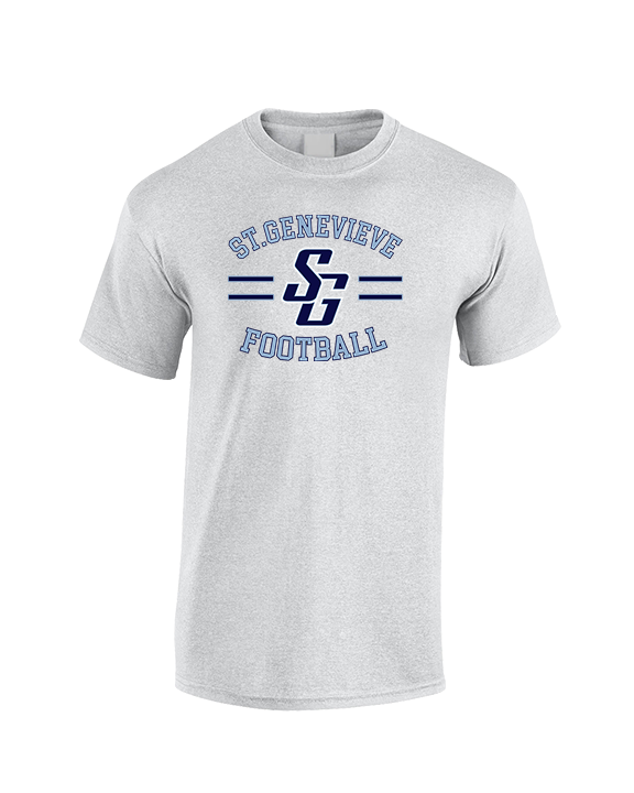 St Genevieve HS Football Curve - Cotton T-Shirt