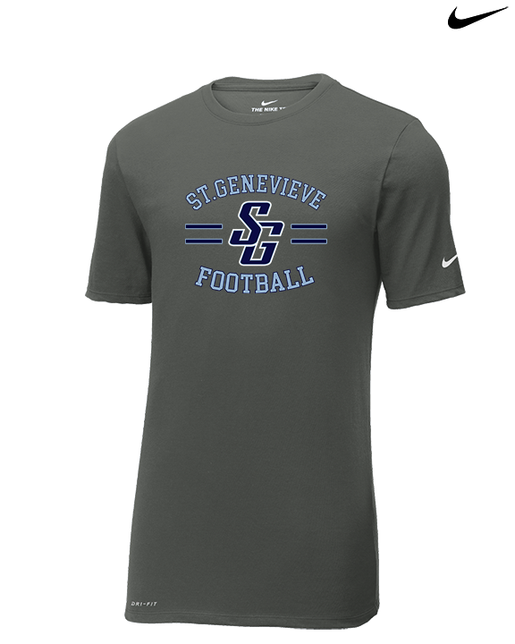 St Genevieve HS Football Curve - Mens Nike Cotton Poly Tee