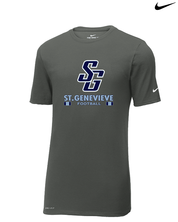 St Genevieve HS Football Stacked - Mens Nike Cotton Poly Tee