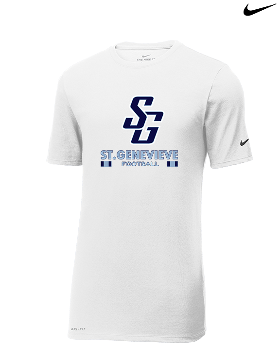 St Genevieve HS Football Stacked - Mens Nike Cotton Poly Tee