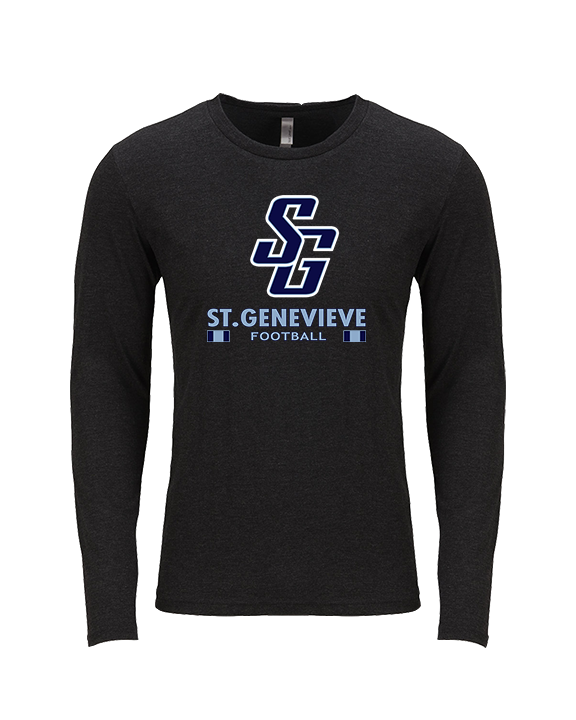 St Genevieve HS Football Stacked - Tri-Blend Long Sleeve