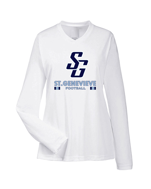 St Genevieve HS Football Stacked - Womens Performance Longsleeve
