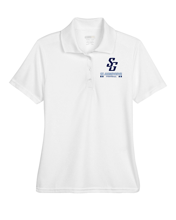 St Genevieve HS Football Stacked - Womens Polo