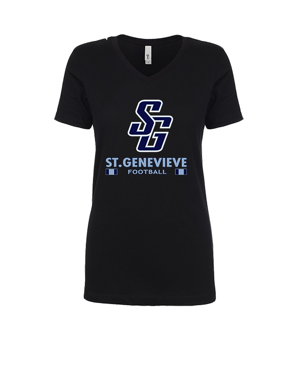 St Genevieve HS Football Stacked - Womens Vneck