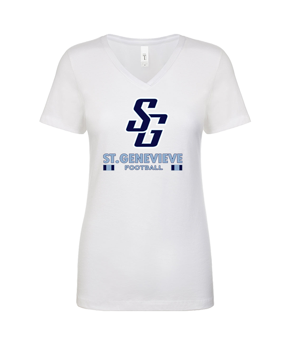 St Genevieve HS Football Stacked - Womens Vneck