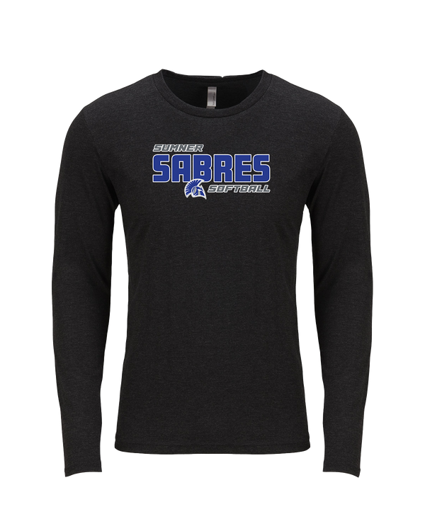 Sumner Academy Softball Bold - Tri Blend Long Sleeve