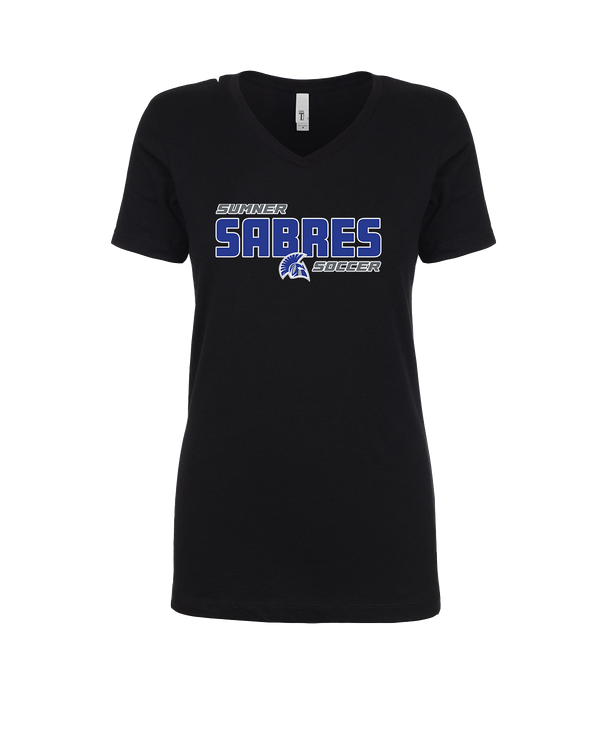 Sumner Academy Soccer Bold - Womens V-Neck
