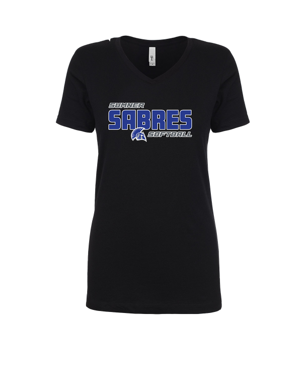 Sumner Academy Softball Bold - Womens V-Neck