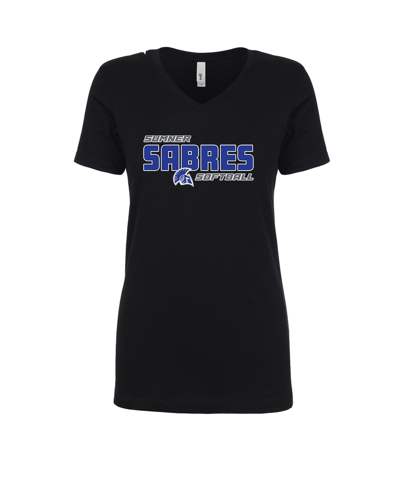 Sumner Academy Softball Bold - Womens V-Neck