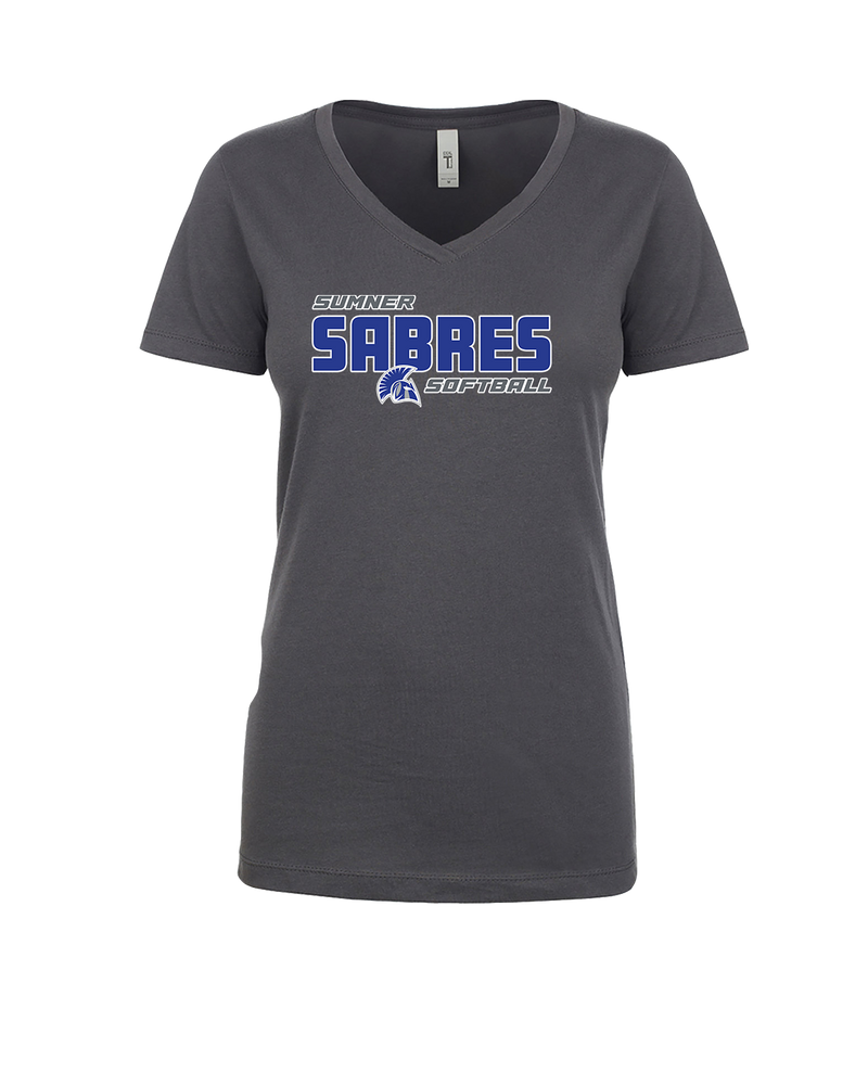 Sumner Academy Softball Bold - Womens V-Neck