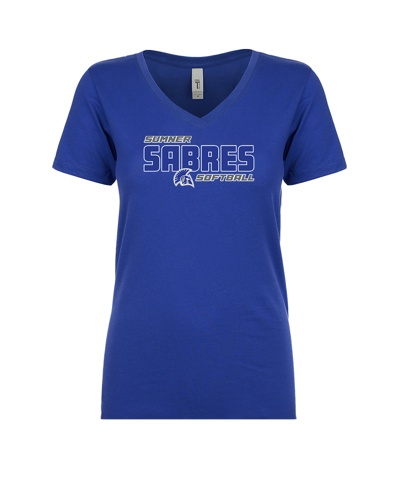 Sumner Academy Softball Bold - Womens V-Neck