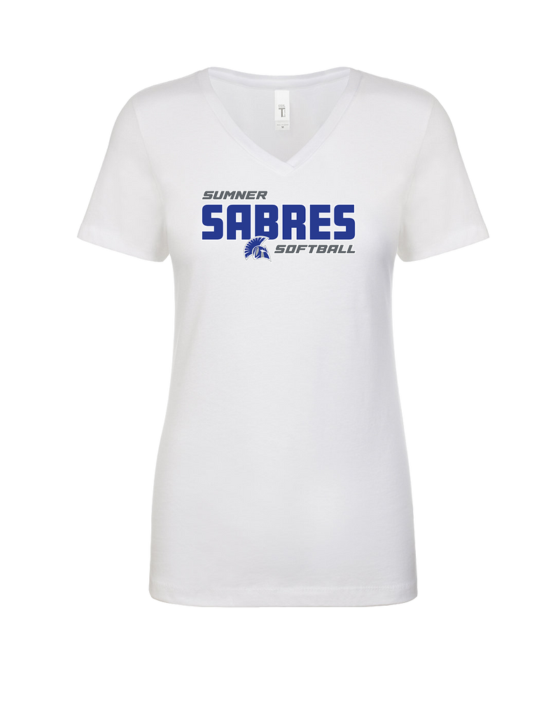 Sumner Academy Softball Bold - Womens V-Neck
