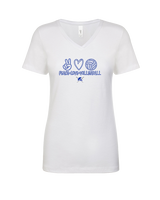 Sumner Academy Volleyball Peace Love VBall - Womens Vneck