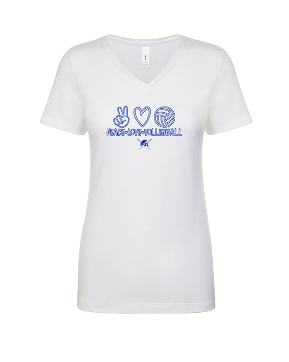 Sumner Academy Volleyball Peace Love VBall - Womens Vneck