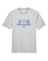 Sumner Academy Volleyball Peace Love VBall - Youth Performance Shirt