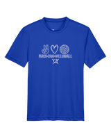 Sumner Academy Volleyball Peace Love VBall - Youth Performance Shirt