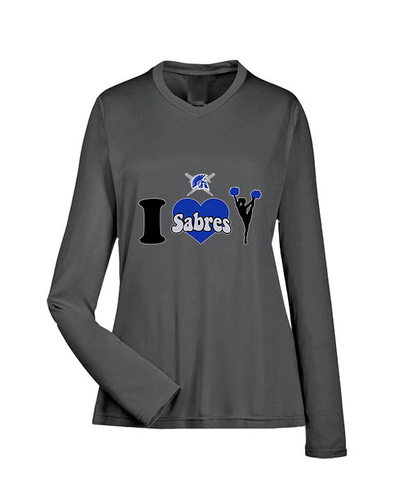 Sumner Cheerleading Cheer I Heart Cheer - Womens Performance Longsleeve