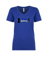 Sumner Cheerleading Cheer I Heart Cheer 2 - Womens Vneck